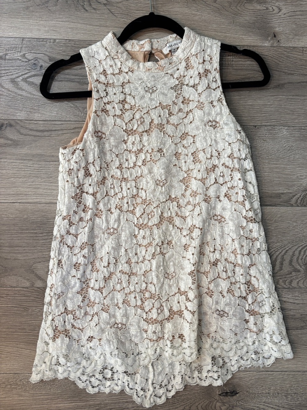 Rose + Olive Lace High-Neck Tank